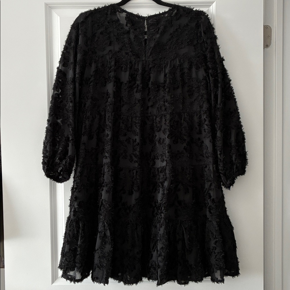 Simons Icone Size S Spun Floral Trapeze Dress - Black - Picture 4 of 8